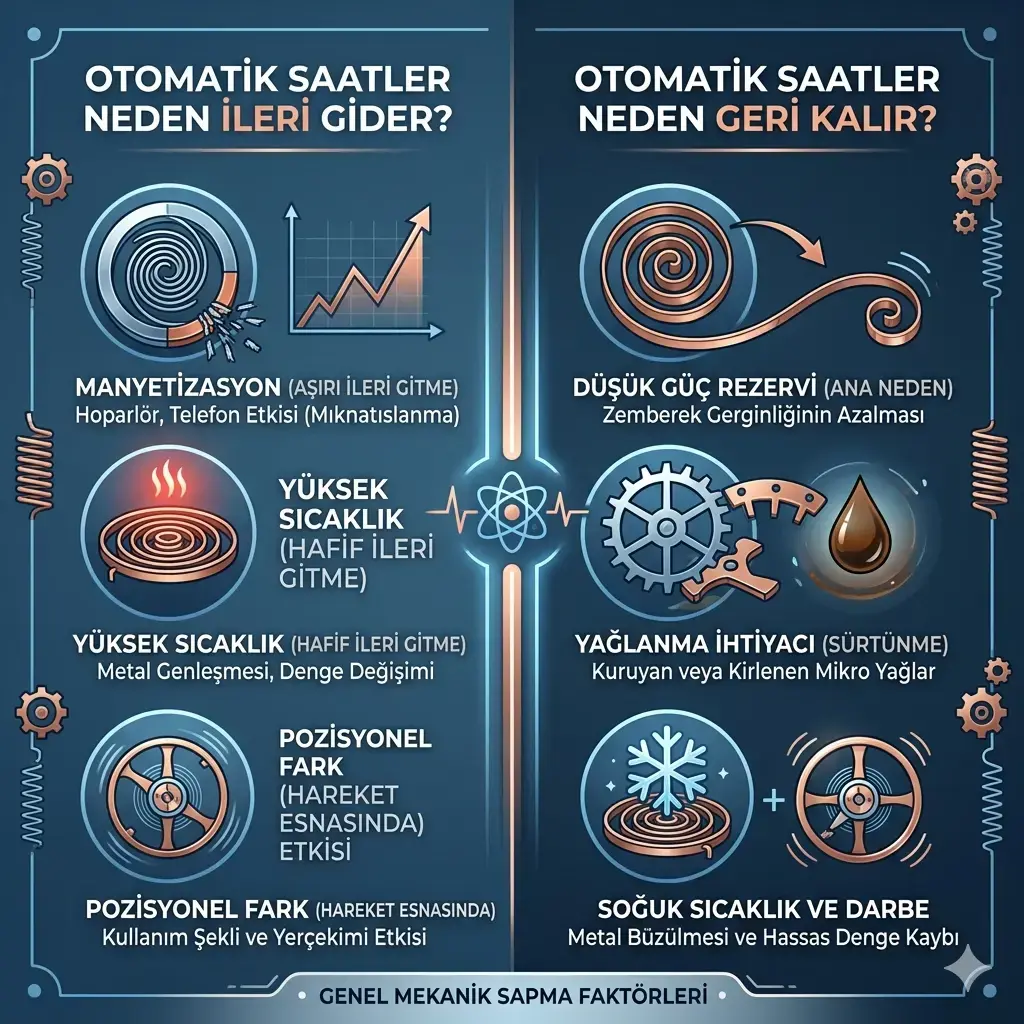 Otomatik Saatler Neden İleri Gider veya Geri Kalır? Sapma Nedenleri