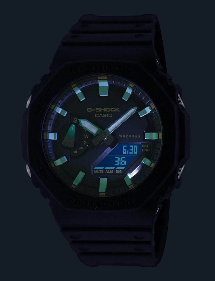 CASIO GA-2100RC-1ADR Analog & Dijital ERKEK KOL SAATİ