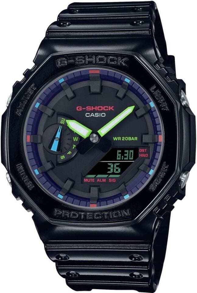 CASIO GA-2100RGB-1ADR Pilli (Quartz) Erkek Kol Saati