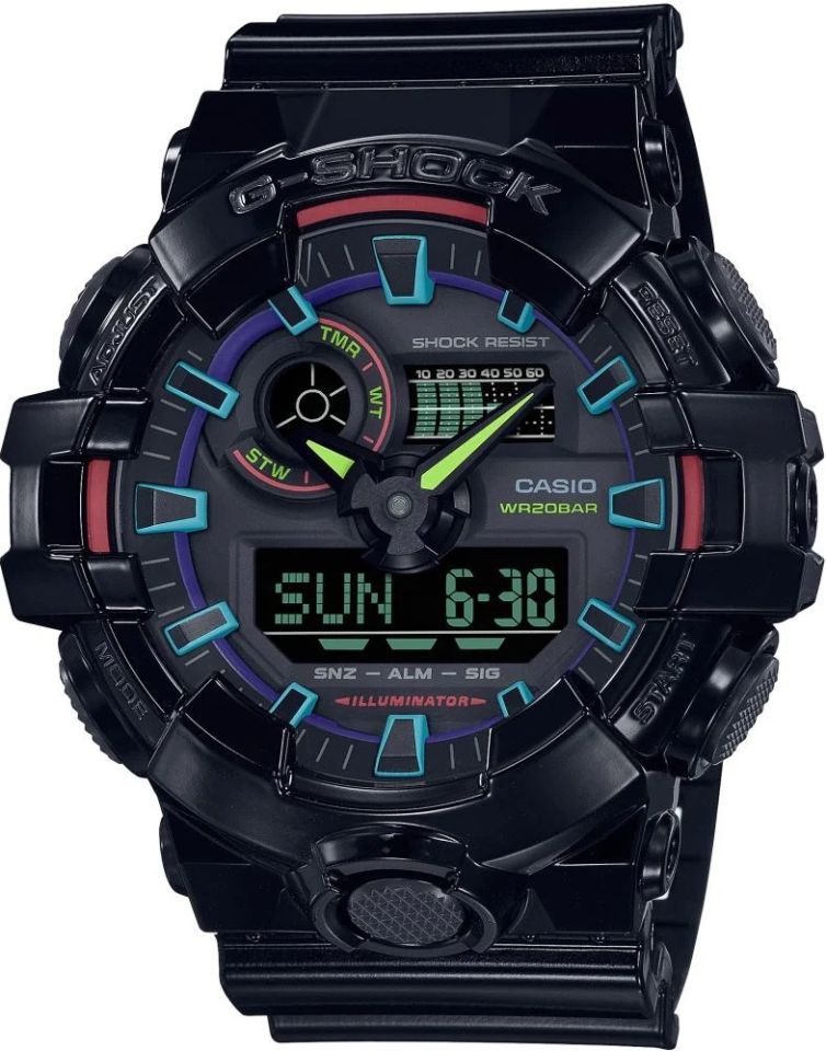 CASIO GA-700RGB-1ADR Analog & Dijital ERKEK KOL SAATİ