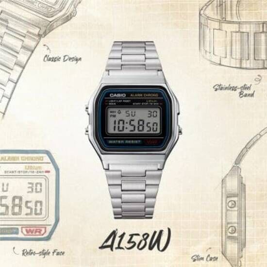 CASIO A158WA-1DF Kol Saati