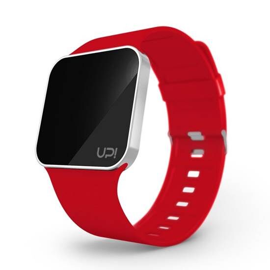 UpwatchUPGRADE MATTE SILVER AND RED STRAPKadın Pilli Kol Saati
