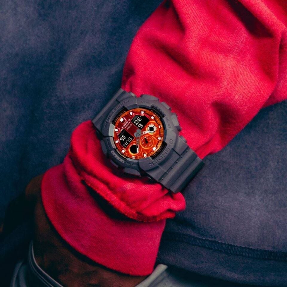 CASIO GA-100FL-8ADR Dijital/Analog Erkek Kol Saati